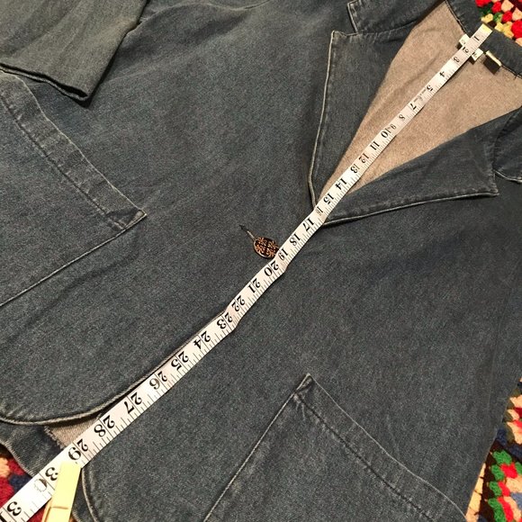 Med Cherokee Denim Oversized Blazer ♥ Deep Pockets - Picture 7 of 16